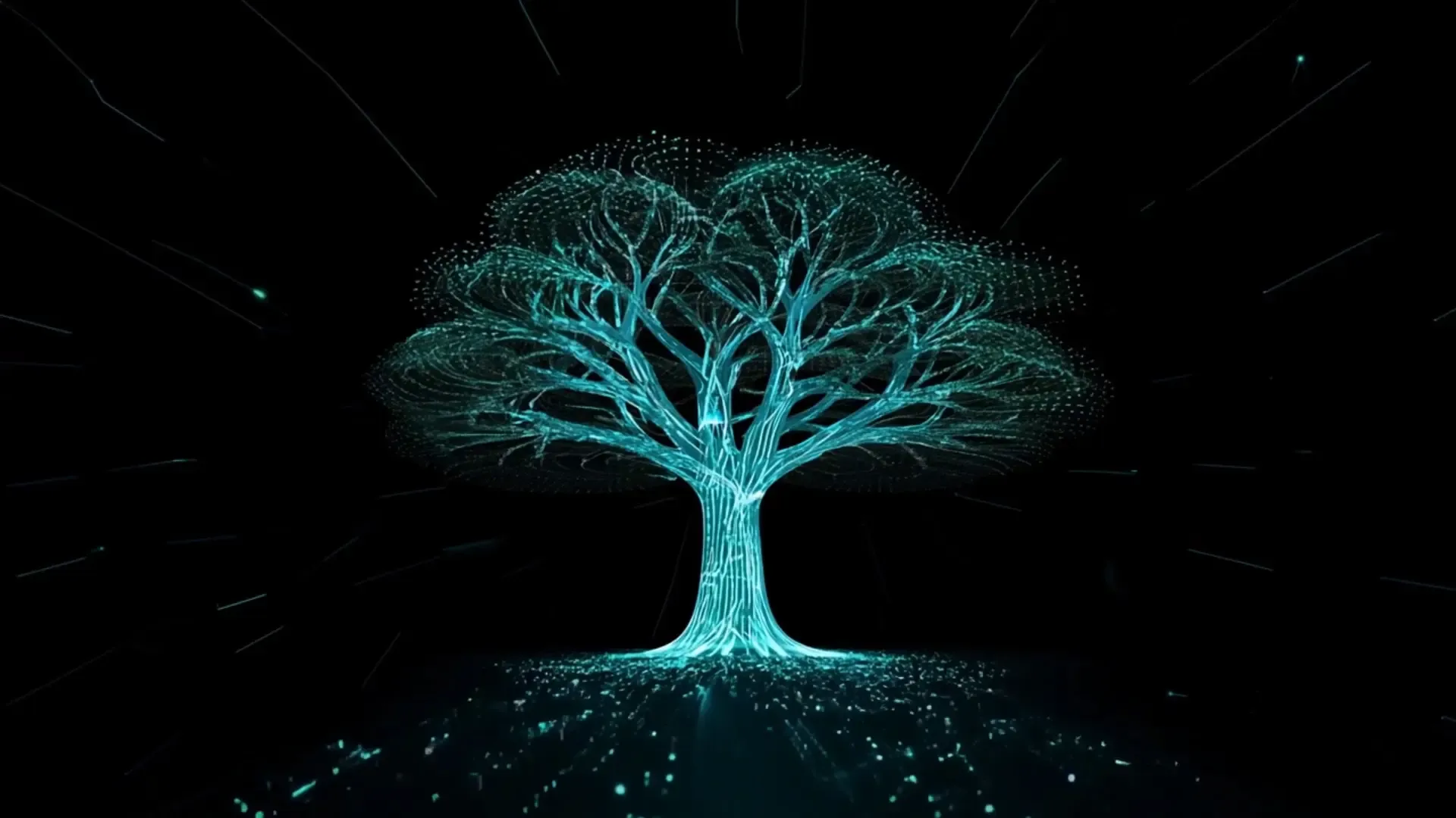 Digital Tree of Life Tech Logo Animation Background